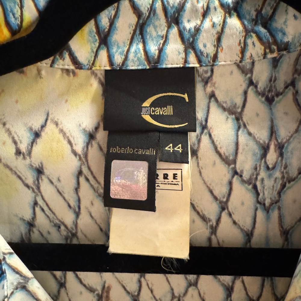 Just Cavalli Snake Patterned Button-Up Blouse In … - image 2
